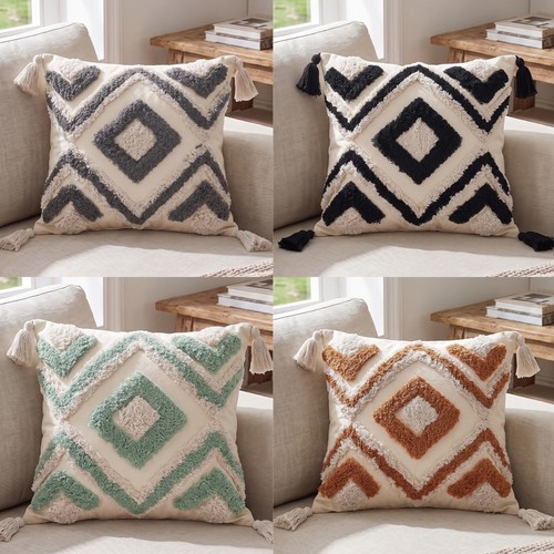 Boho tufted cushion cover - cushion,