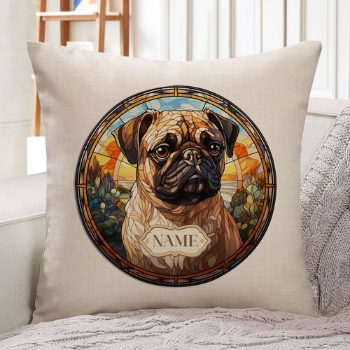 Personalised pug cushion cover - cushion,