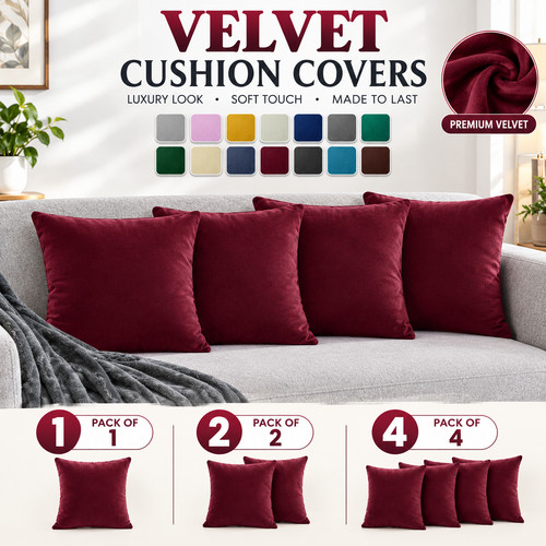 Velvet cushion covers - 18"x,