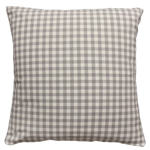 Grey gingham check cushion - grey,