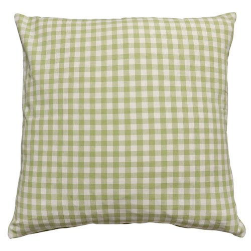 Green gingham check cushion - green,